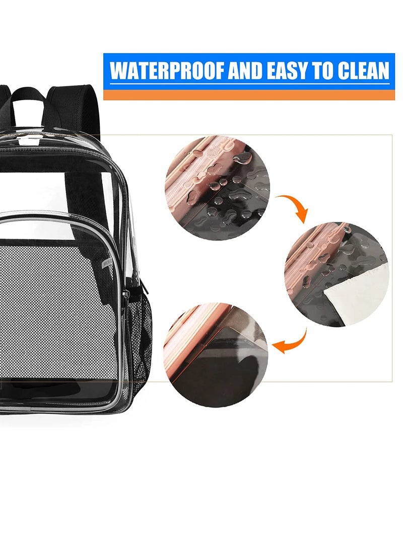 Excefore حقيبة ظهر شفافة صغيرة سوداء، حقيبة صغيرة شفافة معتمدة من الملعب، حقيبة صغيرة شفافة لحفلات الموسيقى، حقيبة بلاستيكية مقاومة للماء للسيدات والفتيات للسفر في المهرجانات - Image 4