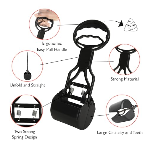 Petcrux Premium Clamp Poop Scooper for Pet Waste, Cleaner & Picker Potty Scooper, High Strength Material, and Durable Spring for Easy Grass and Gravel Pick Up Puppies & Small Breed - Small - Image 5