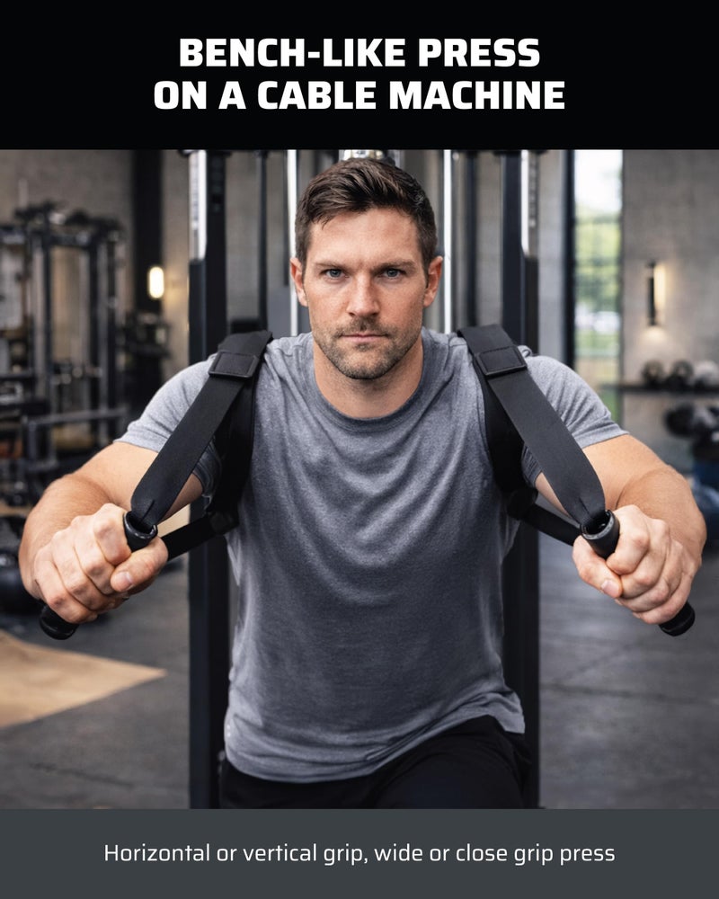 THEFITGUY Power Push Handles - for Chest Press with Cable Machines, Natural Forward Press Motion, No Cable Rub, Horizontal or Vertical Grip, Full Range of Motion â€“ for Pulleys, Smart Gyms, Home & Gym - Image 5