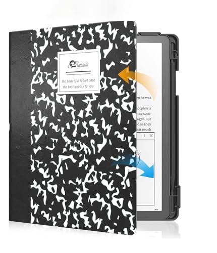 E NET-CASE Case for Kindle Scribe (2024/2022 Released) - Lightweight and Hard Back Shell Protective Book Folio Cover with Auto Sleep Wake for Kindle Scribe 10.2" 2024/2022 with Pen Holder (Blossoms) - Image 1