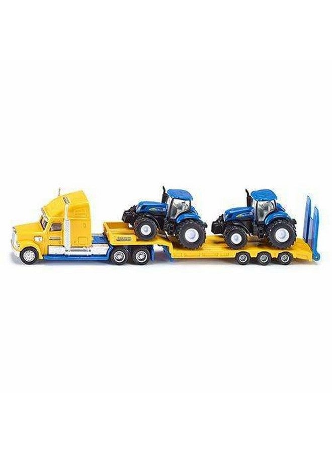 Siku Siku 1805, Lorry with New Holland Tractors, 1:87, Metal/Plastic, Yellow/Blue, Multifunctional  - Image 1