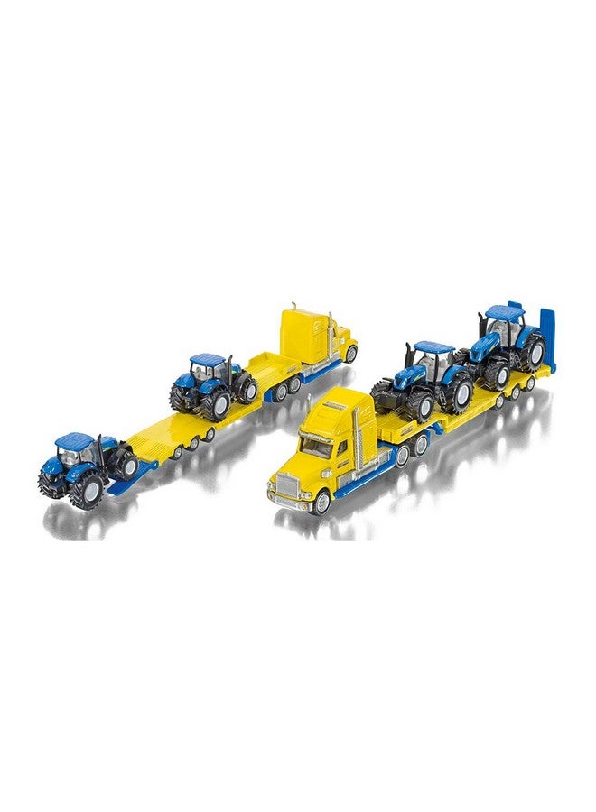 Siku Siku 1805, Lorry with New Holland Tractors, 1:87, Metal/Plastic, Yellow/Blue, Multifunctional  - Image 4