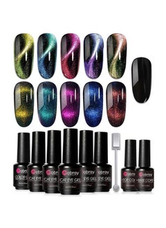 Mobray 9Pcs 9D Cat Eye Gel Nail Polish Set,Cateye Gel Polish Use for Professional Salon Kit,Universal for All Seasons Gel Nail Polish Soak Off UV LED DIY Nail Art Home Gifts  - Image 1