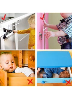 F.A.M.S Child Safety Strap Locks (10 Pack) Baby Locks for Cabinets and Drawers, Toilet, Fridge & More. 3M Adhesive Pads. Easy Installation, No Drilling Required, White/Gray  - Image 5