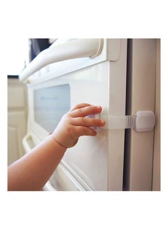 F.A.M.S Child Safety Strap Locks (10 Pack) Baby Locks for Cabinets and Drawers, Toilet, Fridge & More. 3M Adhesive Pads. Easy Installation, No Drilling Required, White/Gray  - Image 4