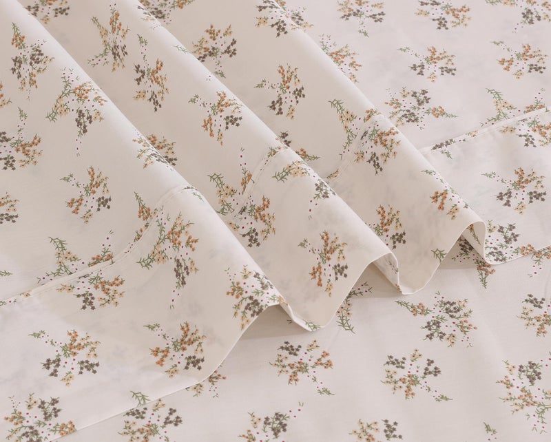 RUVANTI 100% Cotton Sheets â€“ Twin Size Percale Bedding, Cooling & Breathable Floral Design, Durable with a Crisp, Soft & Comfortable Feel, 16" Deep Pocket, 3-Piece Set, Twin Spring - Image 5