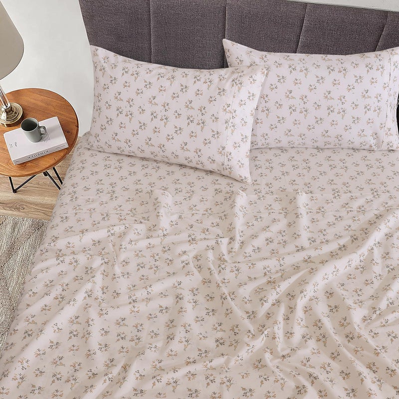 RUVANTI 100% Cotton Sheets â€“ Twin Size Percale Bedding, Cooling & Breathable Floral Design, Durable with a Crisp, Soft & Comfortable Feel, 16" Deep Pocket, 3-Piece Set, Twin Spring - Image 2