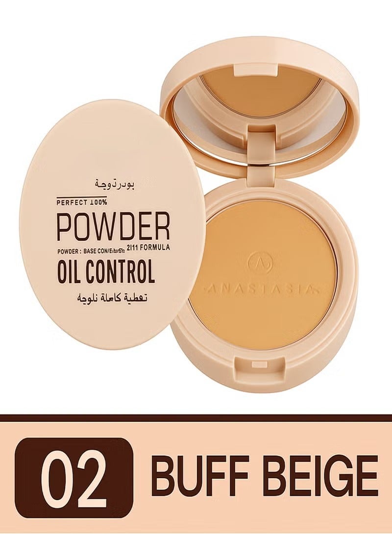 Perfect Look Oil Control Powder – Shade 02 Buff Beige | Full Coverage Matte Finish - Image 1