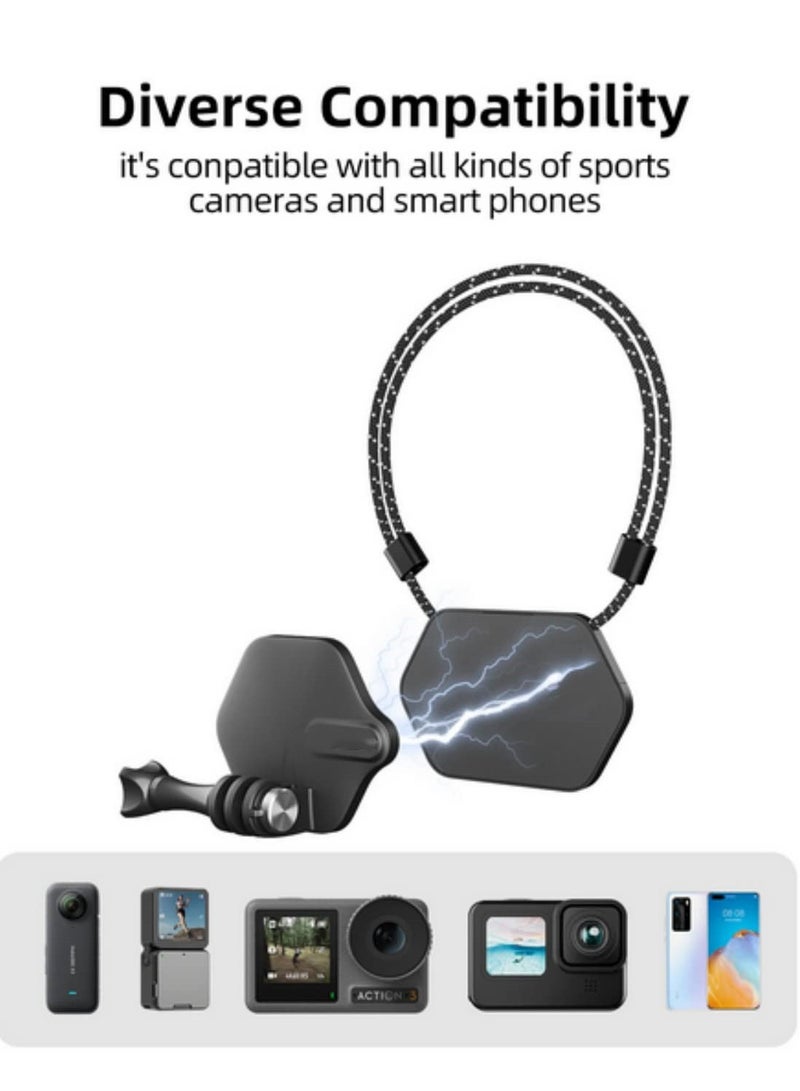 Magnetic Snap Mount Neck Strap Necklace Lanyard 360 Degree Chest Body Strap Accessories Vehicle Boat Tube Attachment for GoPro Max Hero 11 10 9 8 7 6 5 for Insta360 X2 X3 for DJI Action 2 3 - Image 2
