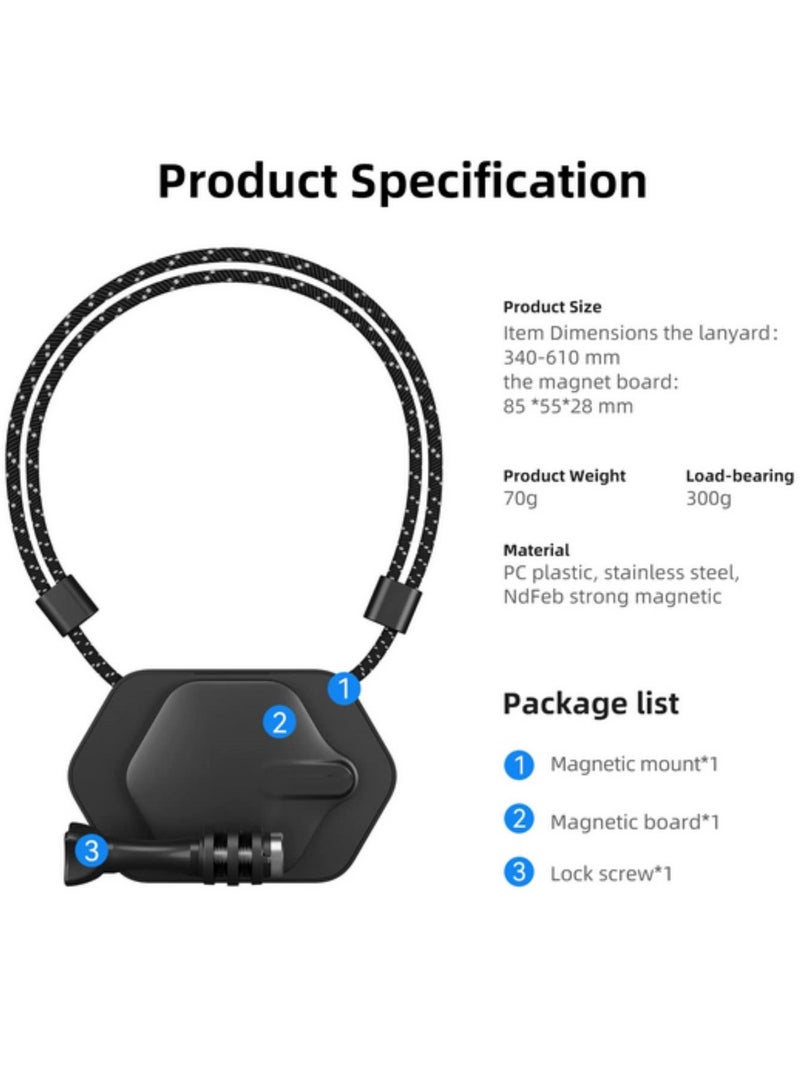 Magnetic Snap Mount Neck Strap Necklace Lanyard 360 Degree Chest Body Strap Accessories Vehicle Boat Tube Attachment for GoPro Max Hero 11 10 9 8 7 6 5 for Insta360 X2 X3 for DJI Action 2 3 - Image 4