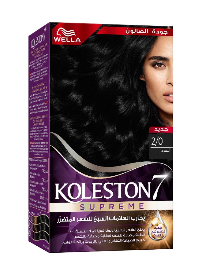 WELLA Koleston Supreme Hair Colo 2/0 Black Noir - Image 2