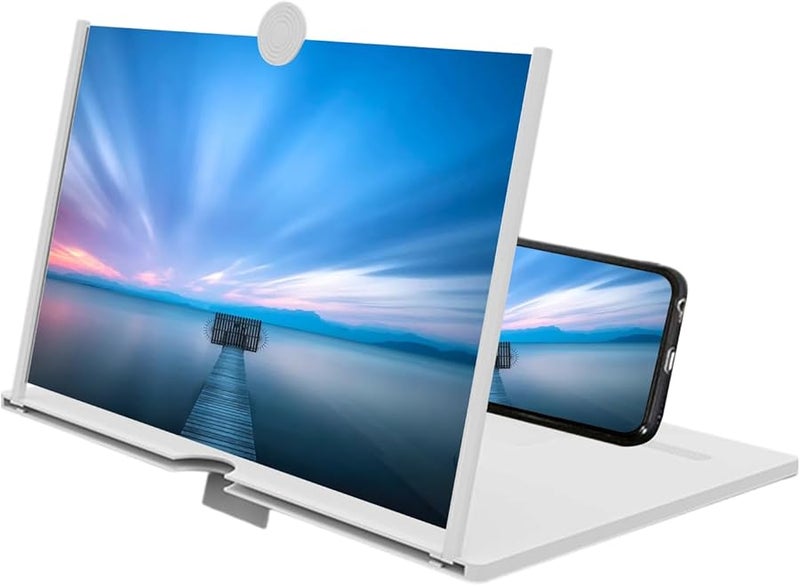 White Foldable HD Portable Mobile Screen Amplifier For Movies Videos Games Home Travel - Image 1