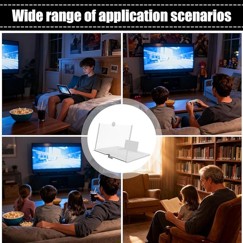 White Foldable HD Portable Mobile Screen Amplifier For Movies Videos Games Home Travel - Image 5