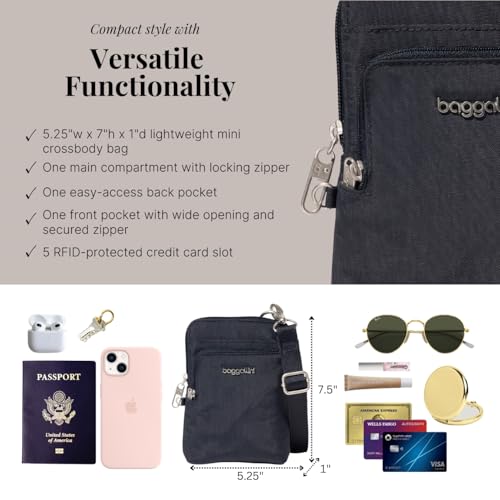 Baggallini Womens Securtex Anti-Theft Activity Crossbody Bag, French Navy - Image 5