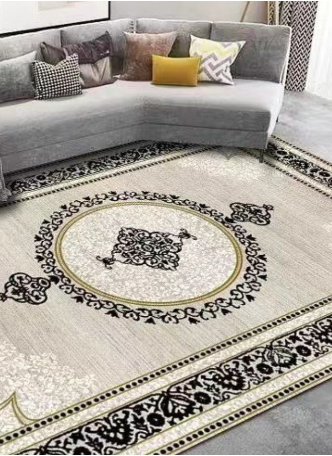 سمارت هوم - سجاد سيراميك ، بساط مخمل ممتاز مبطن وناعم الملمس بنقشات جميلة ثري دي مصنوع من مواد عالية الجودة ، فرشة جلوس نانو مقاس 3X4 متر - Image 1