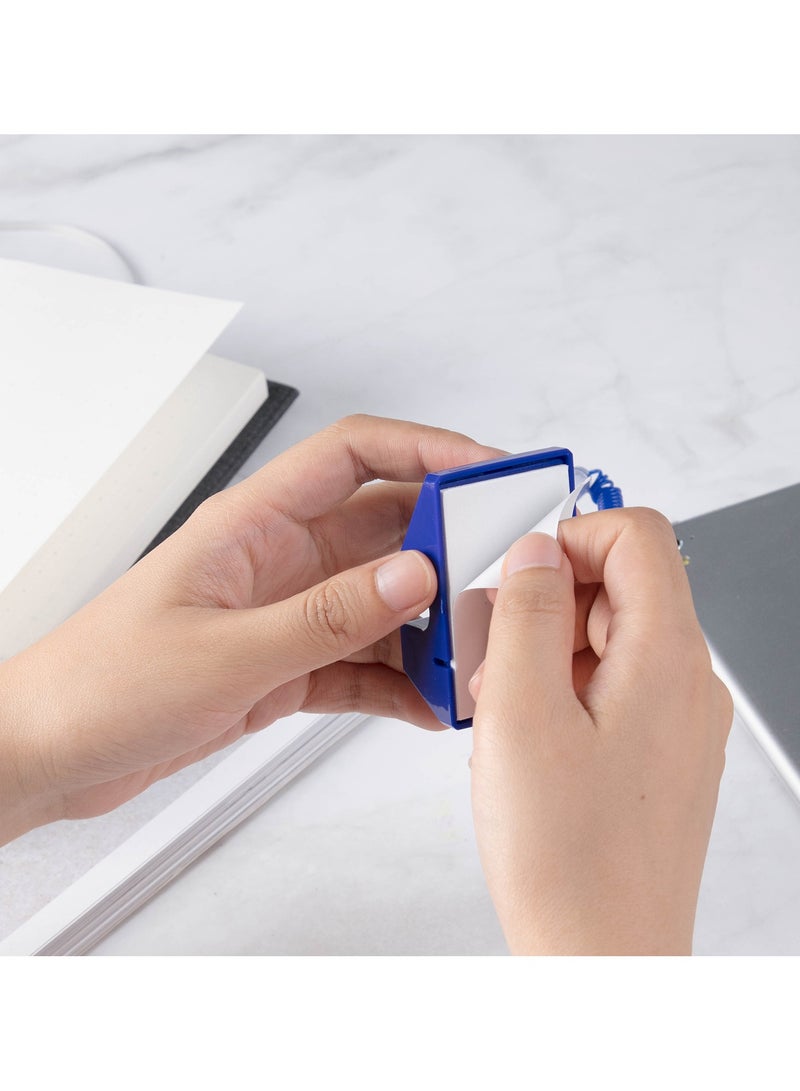 Deli E6791-BL Desk Pen with Stand – Adhesive Base, 180° Rotatable, Soft Grip, Tethered Ballpoint Pen for Office, Reception & Counter Use, Blue, 1 piece. - Image 5
