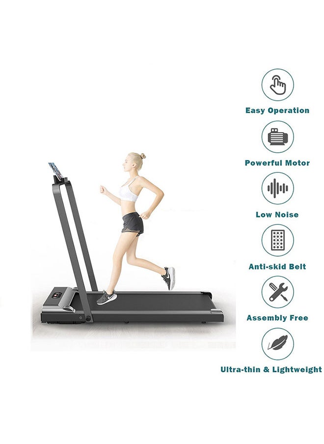 1-6KM/H Slim Foldable Treadmill for Walking and Running, Cardio Exercise Machine, Preset and Adjustable Programs, with Wireless Remote Control, Suitable for Home Use