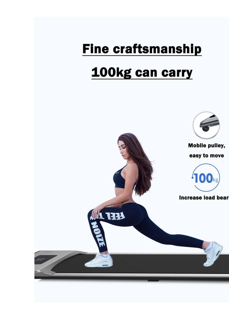 1-6KM/H Slim Foldable Treadmill for Walking and Running, Cardio Exercise Machine, Preset and Adjustable Programs, with Wireless Remote Control, Suitable for Home Use
