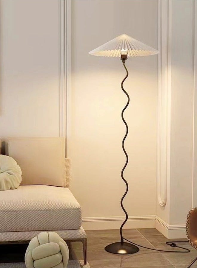 رافين النمط الياباني الحديث نسيج دقيق الحديد قاعدة قوية مصباح الكلمة قابل للتعديل مصباح الظل ثلاثي اللون يعتم ضوء أريكة الجانب الدائمة مصباح لغرفة المعيشة غرفة نوم مكتب منزلي 43x158 سم - Image 1