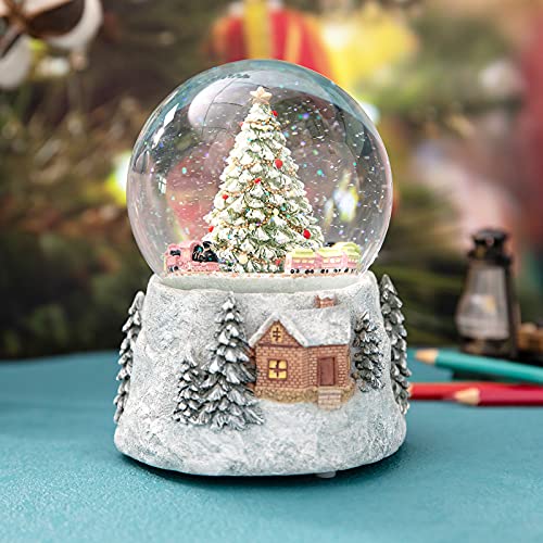 Juniland Automatic Revolving Train Snow Globe with Color Changing Light Effect - 4 Inches Plays O Christmas Tree and Train MG-7282 - Image 3