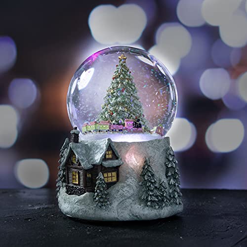 Juniland Automatic Revolving Train Snow Globe with Color Changing Light Effect - 4 Inches Plays O Christmas Tree and Train MG-7282 - Image 4