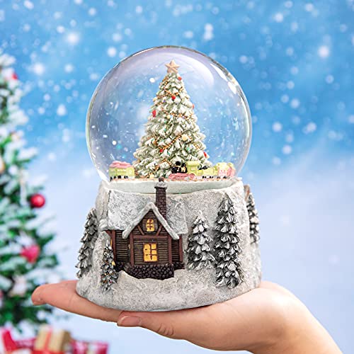 Juniland Automatic Revolving Train Snow Globe with Color Changing Light Effect - 4 Inches Plays O Christmas Tree and Train MG-7282 - Image 5