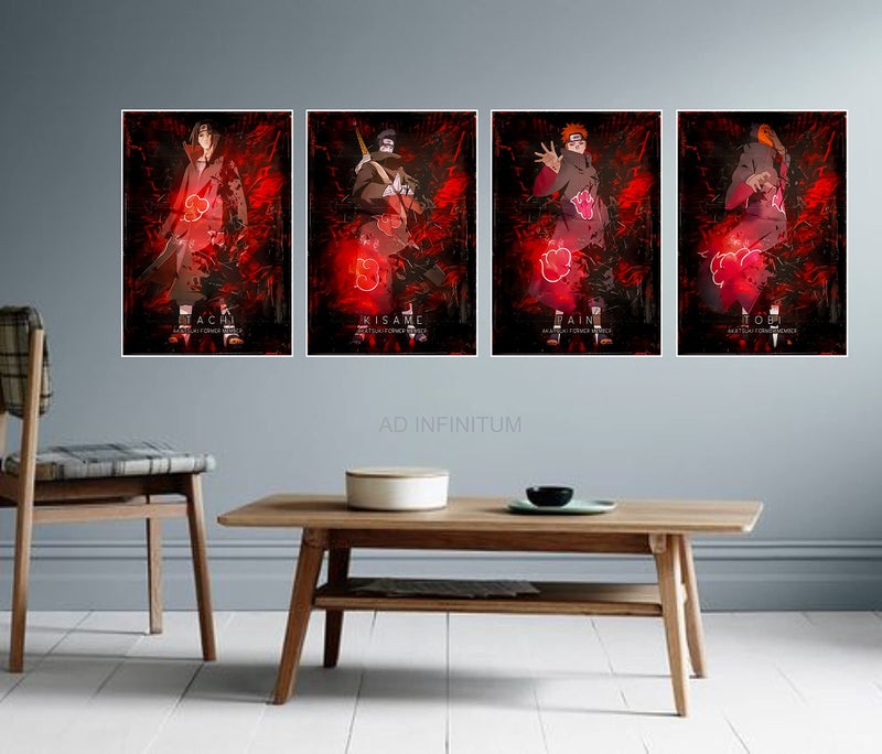 AD INFINITUM Anime Naruto Akatsuki 300 gsm Paper Wall Poster, Multicolor (13 x 19 inches, set of 4) - Image 2
