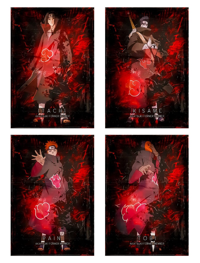 AD INFINITUM Anime Naruto Akatsuki 300 gsm Paper Wall Poster, Multicolor (13 x 19 inches, set of 4) - Image 5