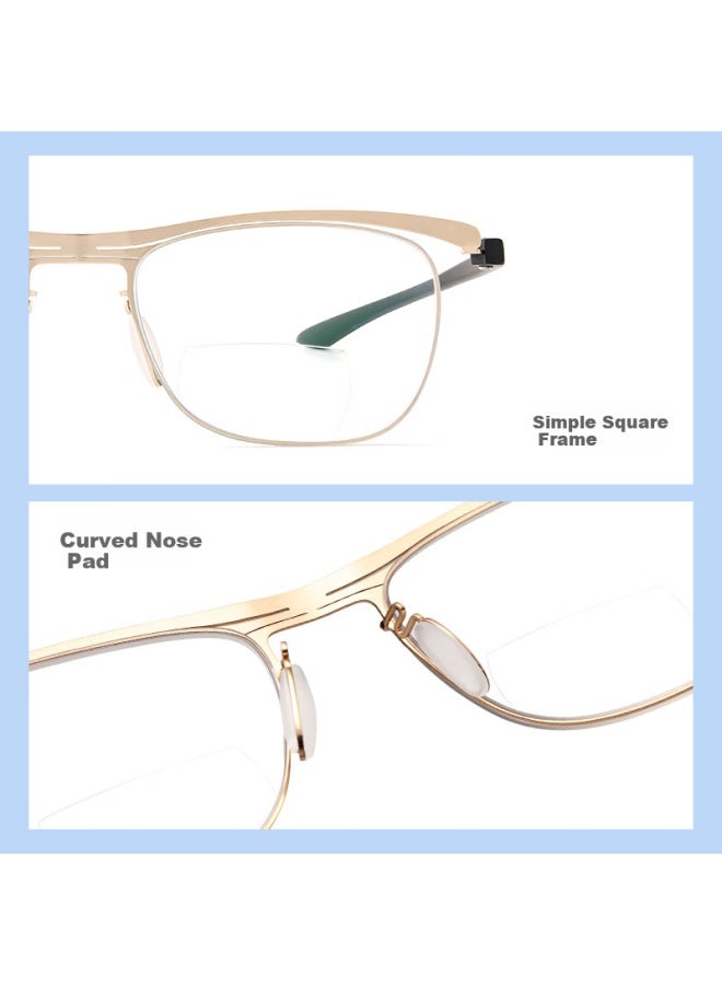 Caxman Blue Light Blocking Reading Gl With Gold Frame For Men And Women, Prescription High-definition Elderly Gl, Premium - Image 3