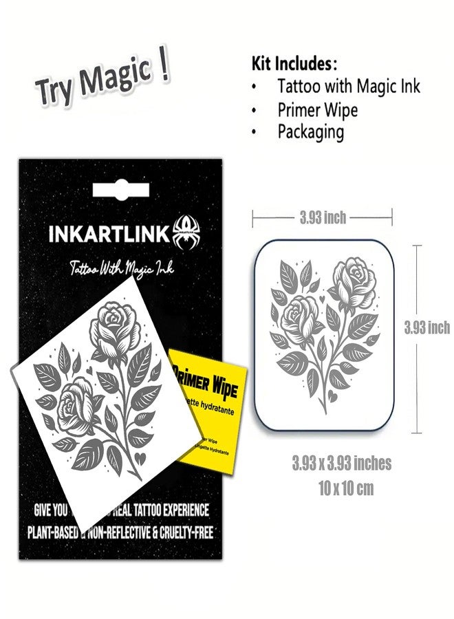 INKARTLINK Semi-Permanent Tattoos, Perfect for Women's Arm (Rose Duo) - Image 2
