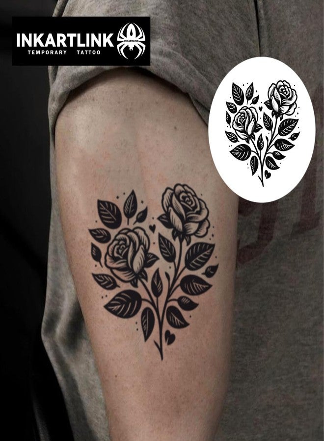 INKARTLINK Semi-Permanent Tattoos, Perfect for Women's Arm (Rose Duo) - Image 3