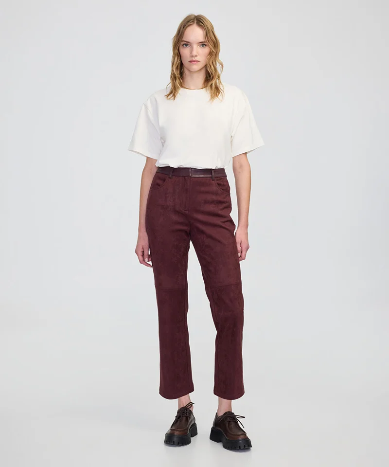 Ipekyol Suede-Effect Straight-Leg Trousers