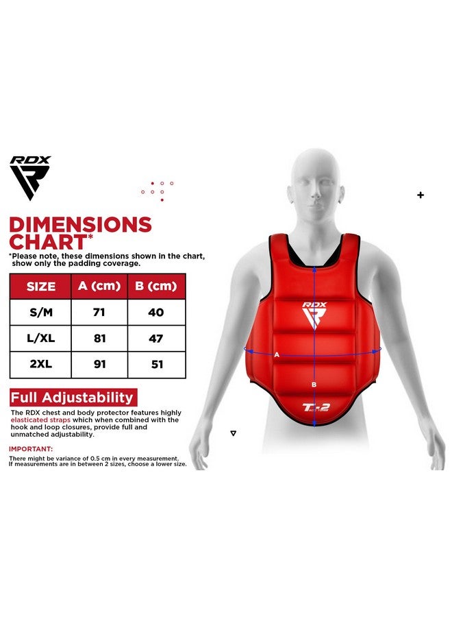 ار دي اكس واقي الجسم للملاكمة RDX القابل للعكس، واقي الصدر لرياضة الكيك بوكسينج وفنون القتال المختلطة ومواي تاي، تدريب السجال واللكمات الثقيلة، درع قابل للتعديل، وسادة حماية الجزء العلوي من البطن للفنون القتالية، سترة التايكوندو TKD - Image 5