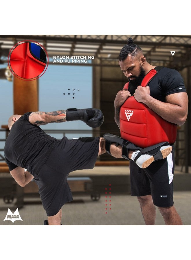 ار دي اكس واقي الجسم للملاكمة RDX القابل للعكس، واقي الصدر لرياضة الكيك بوكسينج وفنون القتال المختلطة ومواي تاي، تدريب السجال واللكمات الثقيلة، درع قابل للتعديل، وسادة حماية الجزء العلوي من البطن للفنون القتالية، سترة التايكوندو TKD - Image 3