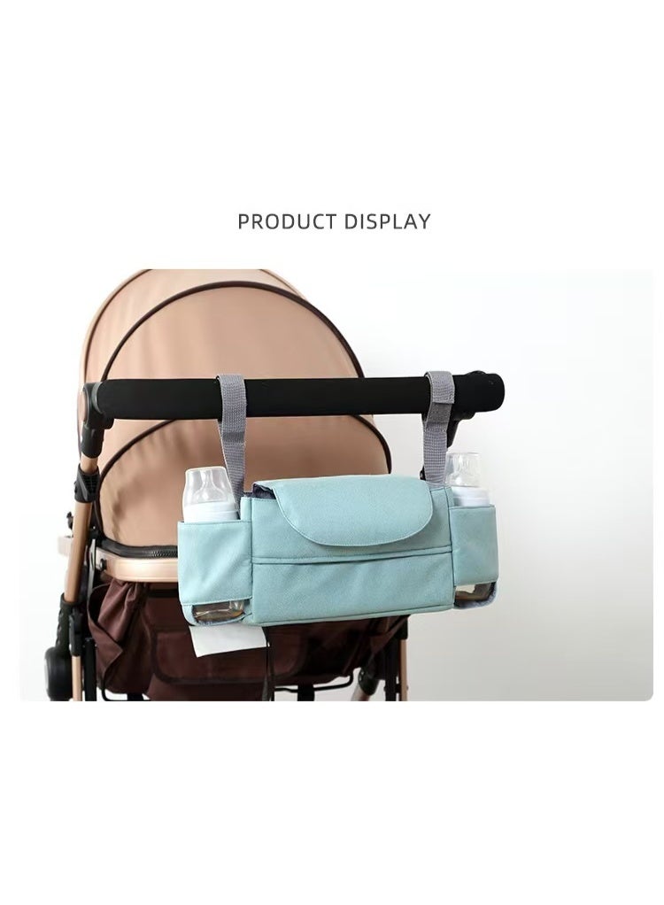 حقيبة تخزين عربة الأطفال ذات سعة كبيرة، لون أزرق فاتح - Image 2