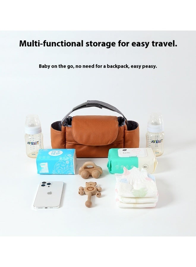 حقيبة تخزين عربة الأطفال ذات سعة كبيرة، لون أزرق فاتح - Image 4