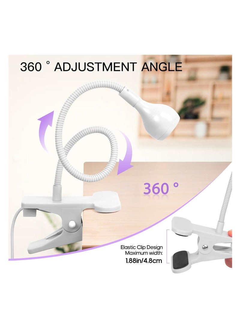 AORAEM AORAEM LED Nail Lamps 3W Flexible Gooseneck Lamp Quicky Dry Nail Manicure Dryer Gel Polish Curing Light Plug Play Portable Flash Cure Light for Gel Nails Home DIY Professional Nail Tools White  - Image 5