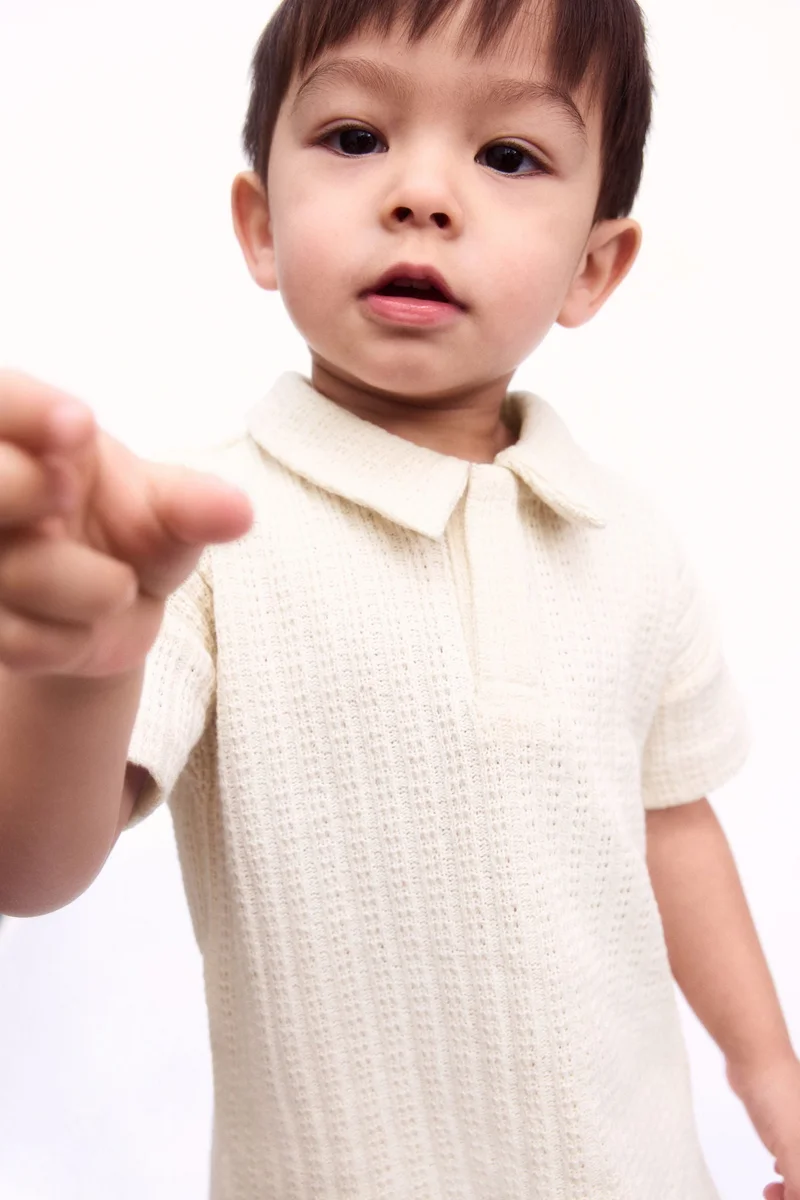 اتش اند ام طقم قميص بولو وشورت قطعتين