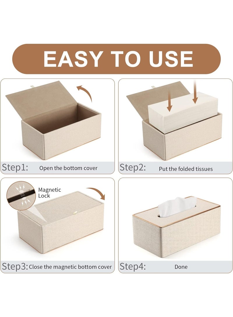 TNTAIAHL Tissue Box Cover, PU Leather Tissue Box Holder Rectangular Kleenex Box Covers for Home,Office,Car Decoration - Image 5