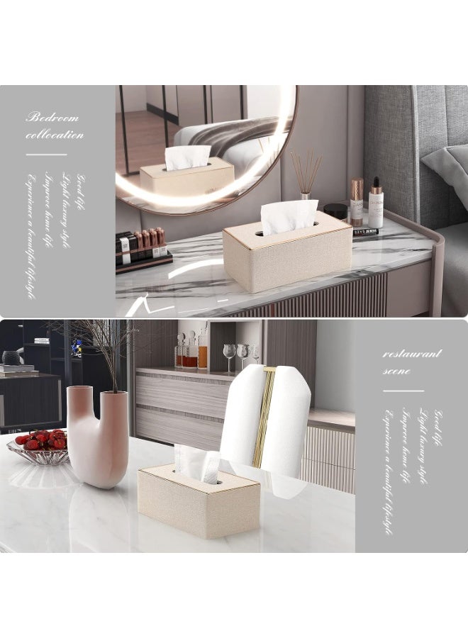 TNTAIAHL Tissue Box Cover, PU Leather Tissue Box Holder Rectangular Kleenex Box Covers for Home,Office,Car Decoration - Image 2