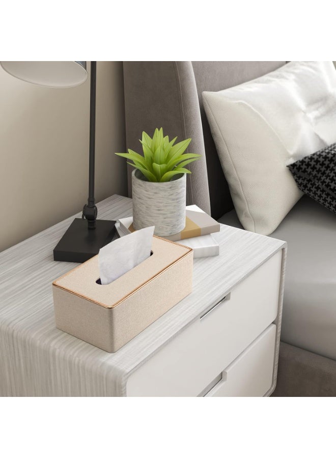 TNTAIAHL Tissue Box Cover, PU Leather Tissue Box Holder Rectangular Kleenex Box Covers for Home,Office,Car Decoration - Image 3