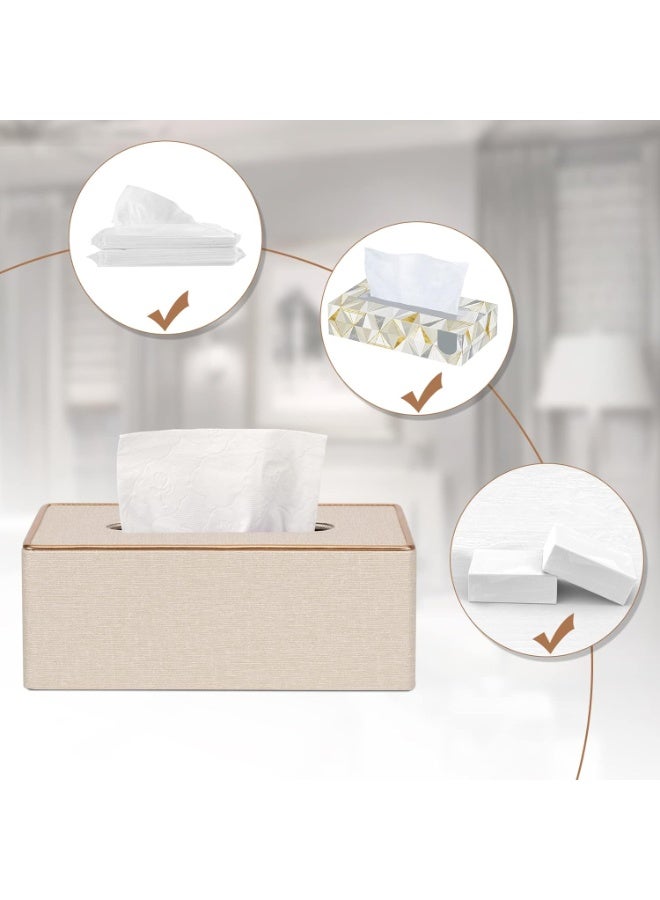 TNTAIAHL Tissue Box Cover, PU Leather Tissue Box Holder Rectangular Kleenex Box Covers for Home,Office,Car Decoration - Image 4