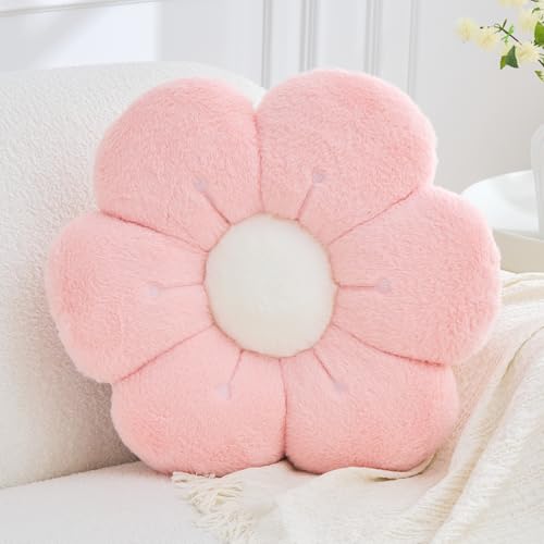 VBGYA Flower Pillow Cute Flower Shaped Pillows Decorative Throw Pillows Aesthetic Home Decor Floral Daisy Cushion for Bed Light Pink 149 Inch - Image 1