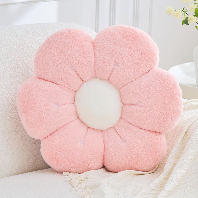 VBGYA Flower Pillow Cute Flower Shaped Pillows Decorative Throw Pillows Aesthetic Home Decor Floral Daisy Cushion for Bed Light Pink 149 Inch - Image 2
