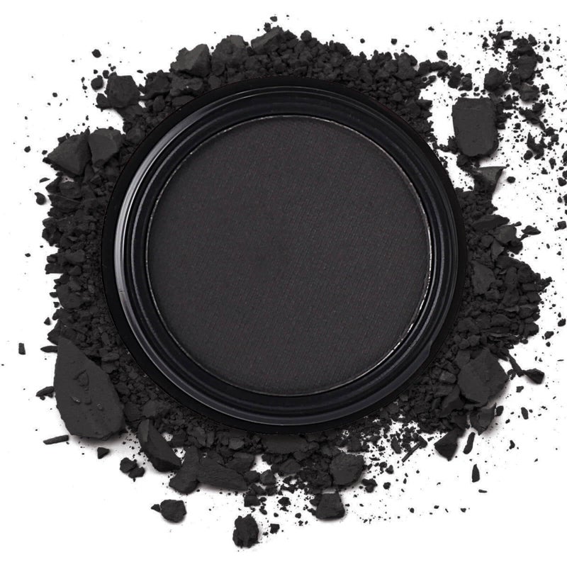 MEICOLY MEICOLY Black Single EyeshadowPressed Powder Matte Eye shadowAsh Eye Black Special Effects PowderOpaque Vegan Cruelty Free Eyeshadow for Halloween Goth Gothic Skull MakeupDay  NightBlack