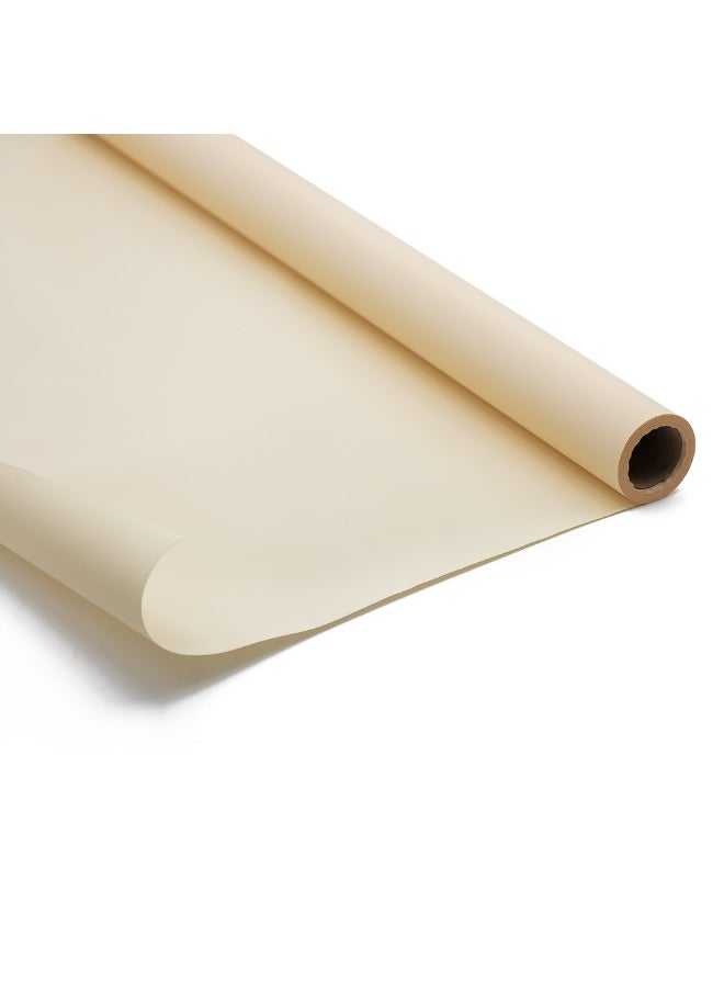 Gulf Flowers Beige Macarone Wrapping Film Roll – 55 Micron, 10m x 58cm, Cream 