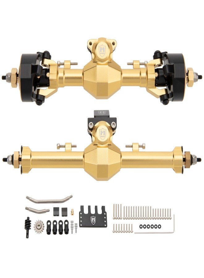 MEUS Racing Isokinetic 3-Section CVD Front and Rear Axles Maximum Steering Angle 52° Wider +5MM for Axial SCX24 Deadbolt C10 JLU Gladiator Bronco 1/24 RC Crawler Upgrade Parts (Anodized Gold) - Image 1