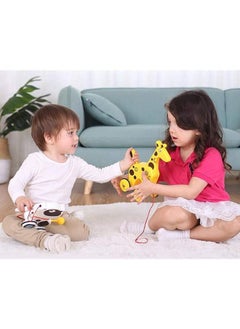 Beauenty Pull Along Giraffe Wood Baby Push Pull Toy  - Image 4