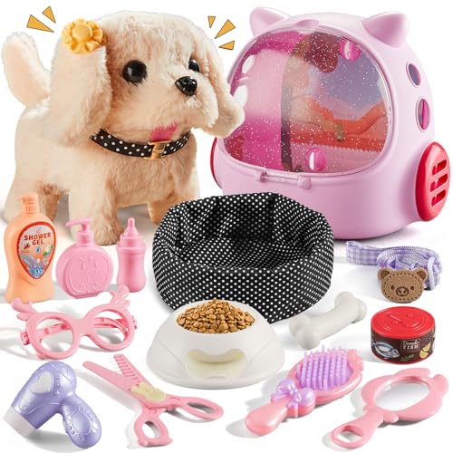 Vanvimen 16 Pcs Robot Dog Toys for Girls Toys for 3 4 5 6 7 8 Year Old Girls Kids Boys Realistic Robot Puppy Toy for 57 68 Ideas Birthday Gifts for Girl 3 4 5 6 Year Old - Image 1