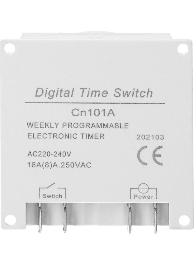 NIBEMINENT CN101A 220V Weekly Programmable Digital Timer Switch White - Image 3